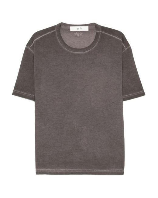 Séfr Gray Cotton T-Shirt for men