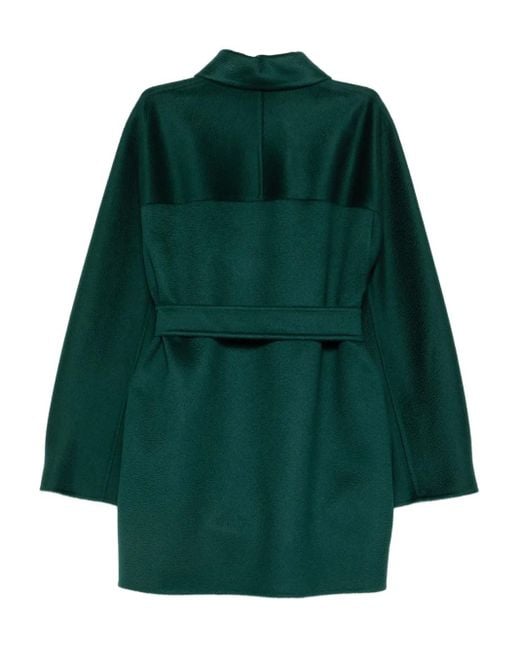 Max Mara Green Patch-Pocket Button Coat