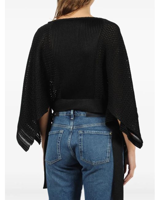Alberta Ferretti Black Knit Batwing Top