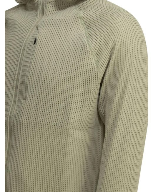Houdini Sportswear Green Pace Flow Houdi Waffle-Knit Zip-Up Hoodie for men