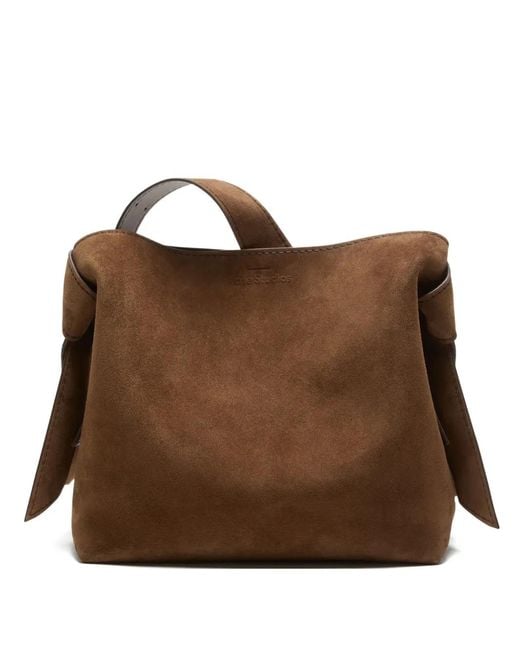 Acne Brown Musubi Knot-Detail Shoulder Bag