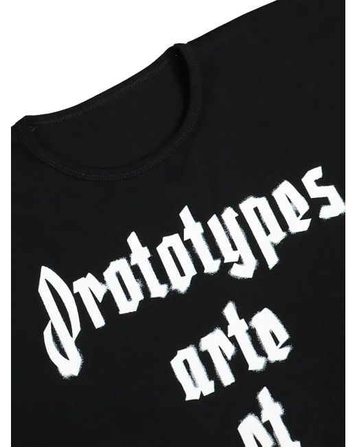 PROTOTYPES Black Logo-Print T-Shirt for men