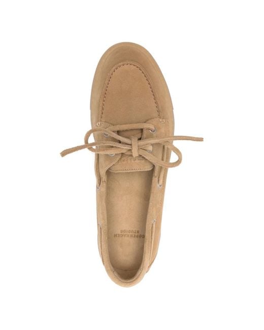 COPENHAGEN Natural Suede Boat Shoes