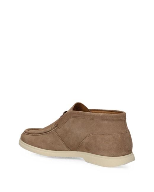 Boss Brown Suede Desert Boots With Stitching Details for men