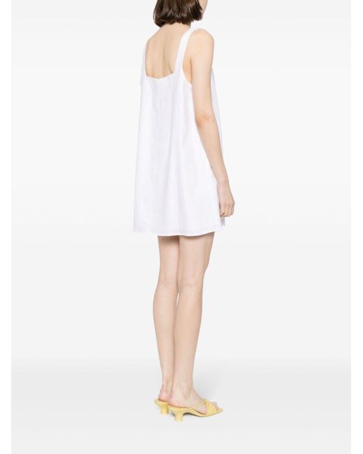Reformation White Cami Linen Mini Dress