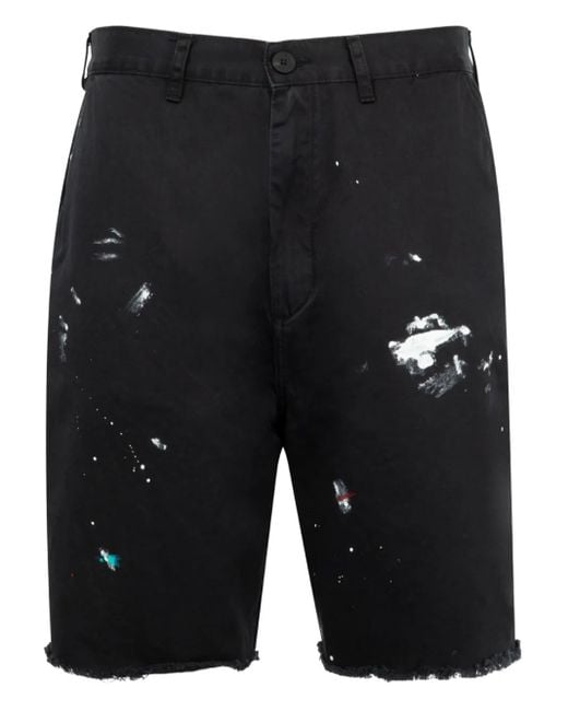 GALLERY DEPT. Ausgefranste Shorts mit Farbklecks-Print in Black für Herren