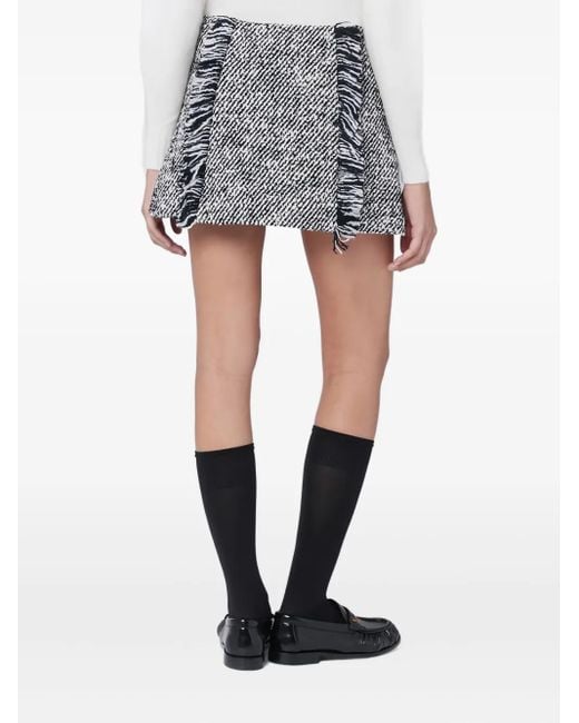 DURAZZI MILANO Gray Fringed Mini Skirt
