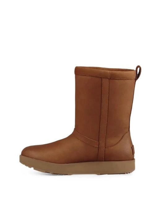 Ugg Brown Classic Short Ii Leather Boots