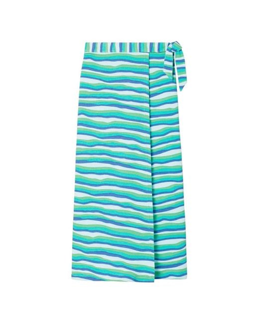 Tory Burch Blue Knit Wrap Skirt