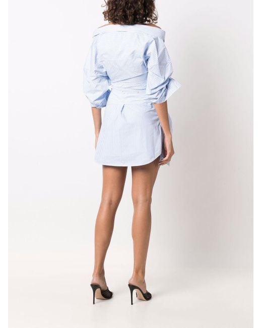 Alexander Wang Off-shoulder Asymmetric Shirtdress in Blue | Lyst
