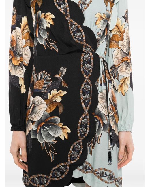 Farm Rio White Floral-Print Mini Dress