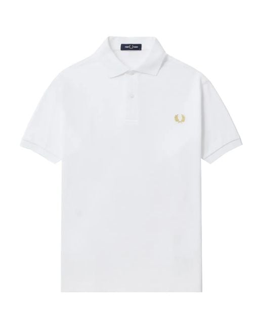 Fred Perry White Cotton Polo Shirt for men