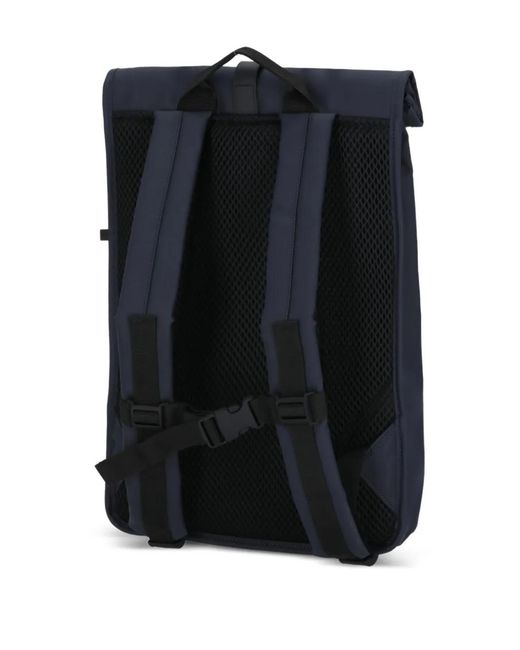 Rains Blue Medium Rolltop Rucksack Backpack