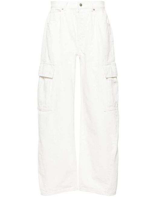 Straight-leg cotton cargo jeans Alexander Wang en coloris White
