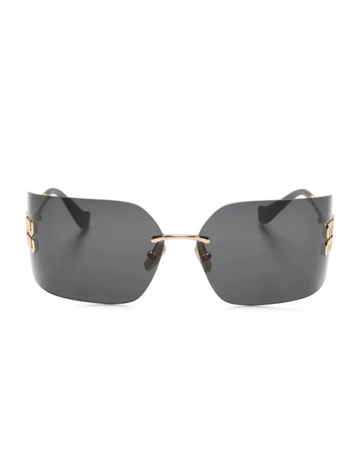 Miu Miu Gray Runway Sonnenbrille Mit Eckigem Gestell