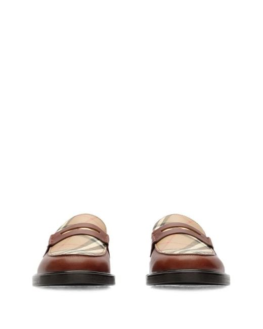 Burberry Brown Leather Pembroke Loafers for men