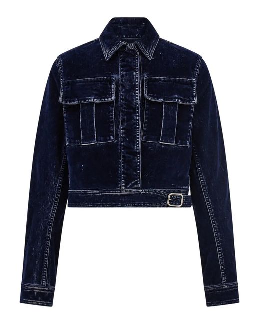 Ferragamo Blue Boxy Jacket