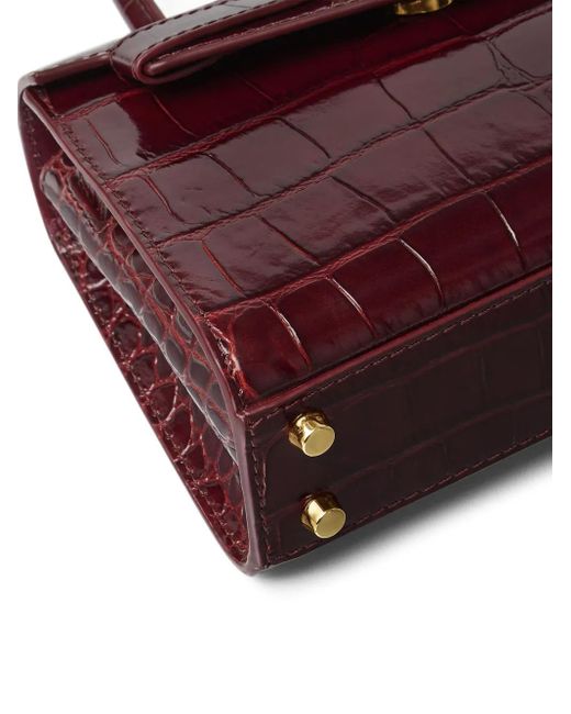 Versace Red Medusa '95 Small Croc-Effect Top-Handle