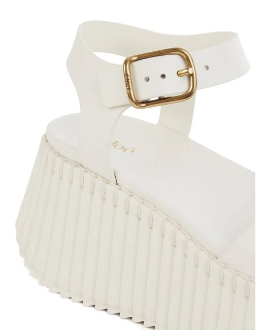 Chloé Natural 80Mm Buckle-Fastening Platform Sandals