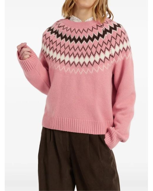 Chinti & Parker Pink Pull Fair Isle