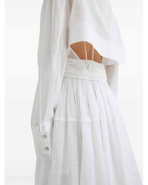 Jil Sander カットアウト シャツドレス White