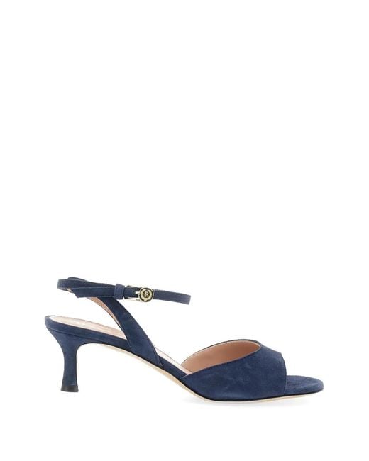 Pollini Blue Ankle Strap Sandals