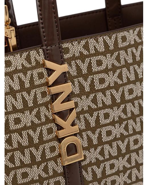 DKNY Metallic Logo-Pattern Satchel