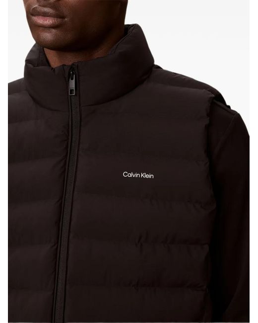 Calvin Klein Black Quilted High-Neck Gilet for men