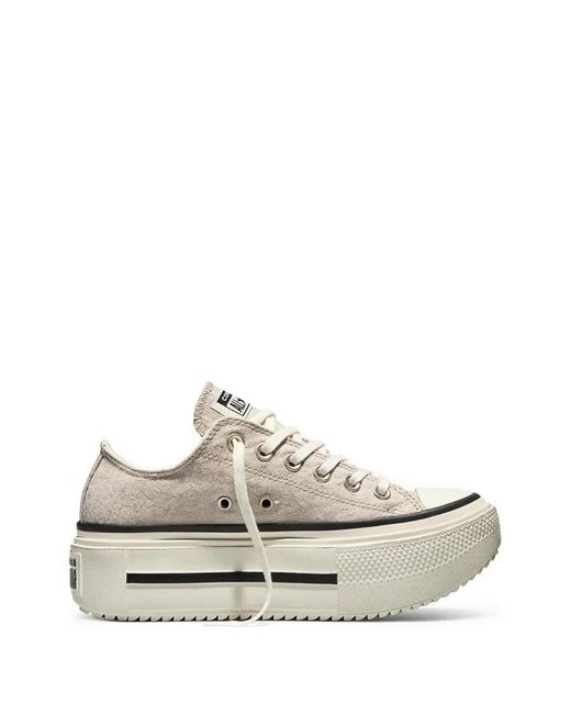 Converse White Chuck Taylor All Star Lift Double Stack Platform Sneakers