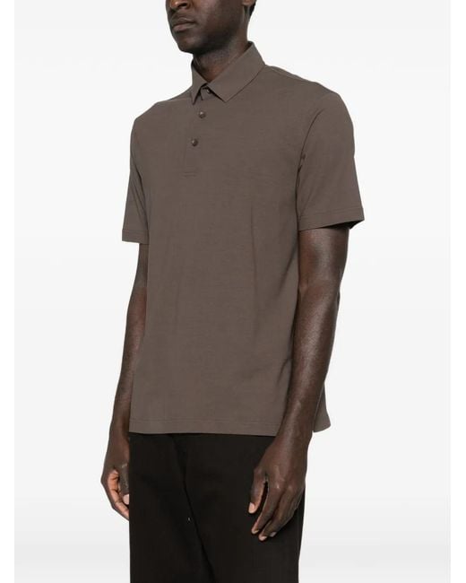 Herno Brown Button-Up Polo Shirt for men
