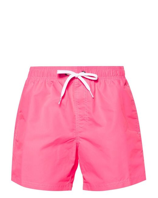 Sundek Pink Rainbow-patch Swim Shorts for men