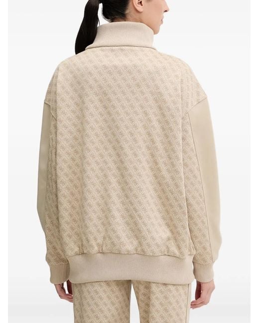 Guess Natural Monogram-Print Panelled Jacket