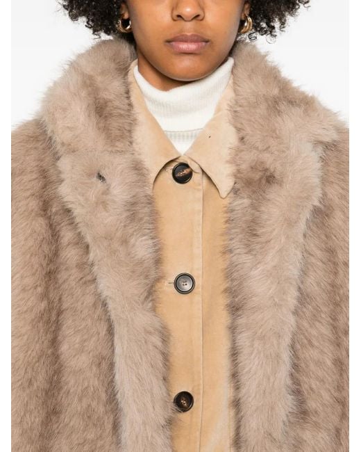 ROSSO35 Natural Mantel Aus Faux Fur