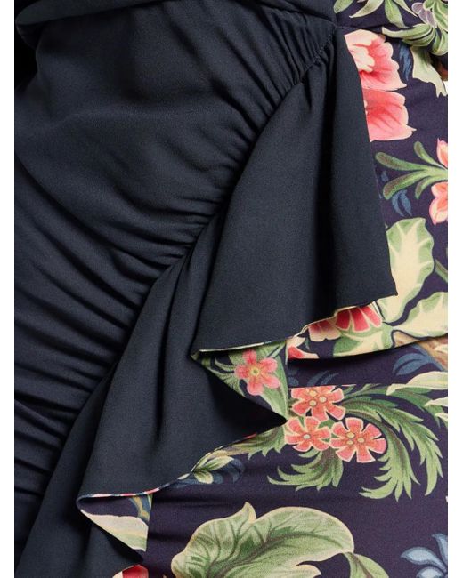 Etro Blue Kleid Mit Blumen-Print