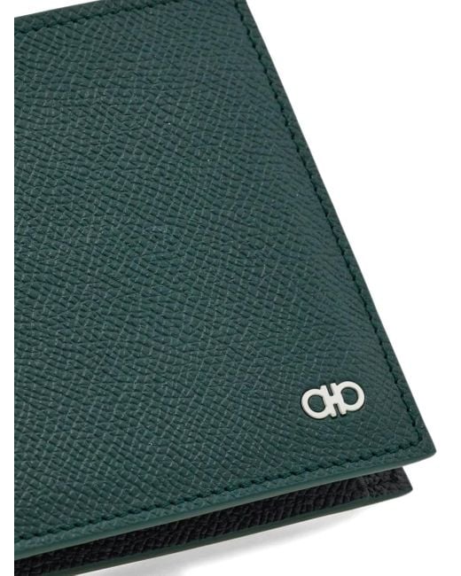 Ferragamo Green Portemonnaie mit Gancini-Detail