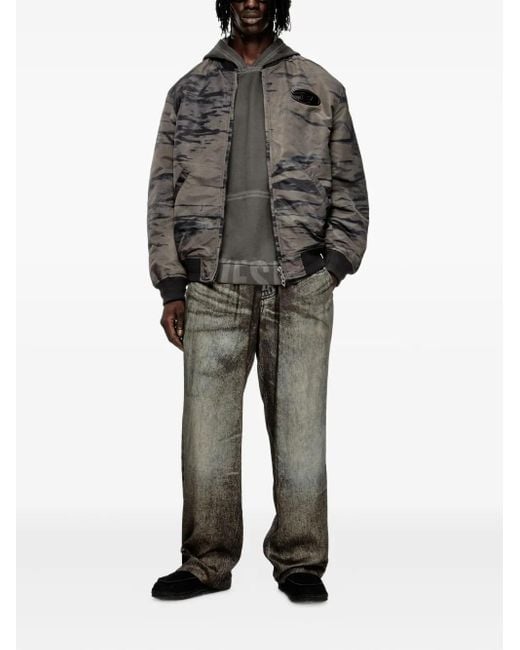 DIESEL Gray Bomber Jackets for men