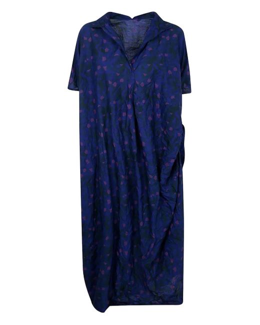 Daniela Gregis Floral-print Midi Dress Blue