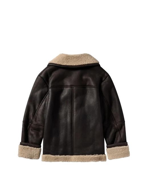 Simone Rocha Black Double-Breasted Shearling Jacket for men