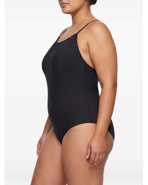 Totême Black Drawstring-Neck Swimsuit