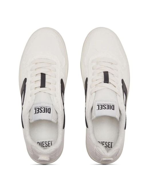 DIESEL White S-Ukiyo Denim Sneakers for men
