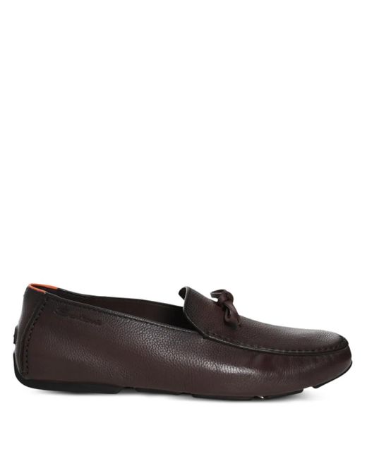 Santoni Brown Havana Loafers for men