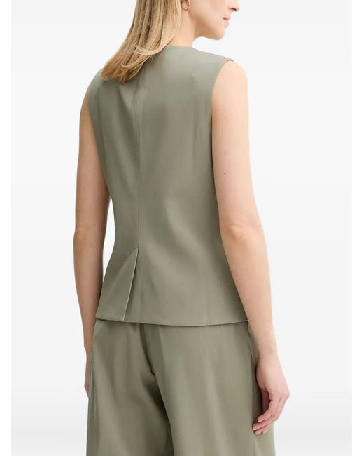 Samsøe & Samsøe Green Saruma Button-Front Sleeveless Top
