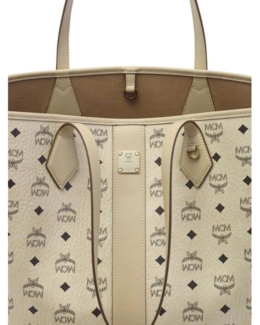 MCM White Visetos Liz Tote Bag