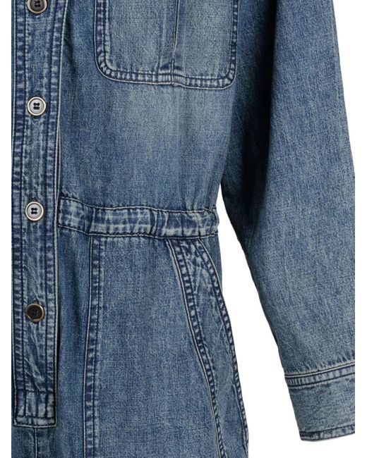 Isabel Marant Blue Button-Fastening Denim Jumpsuit