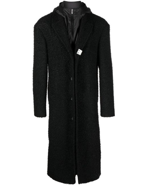 1017 ALYX 9SM Black Bouclé Layered Single-Breasted Coat for men