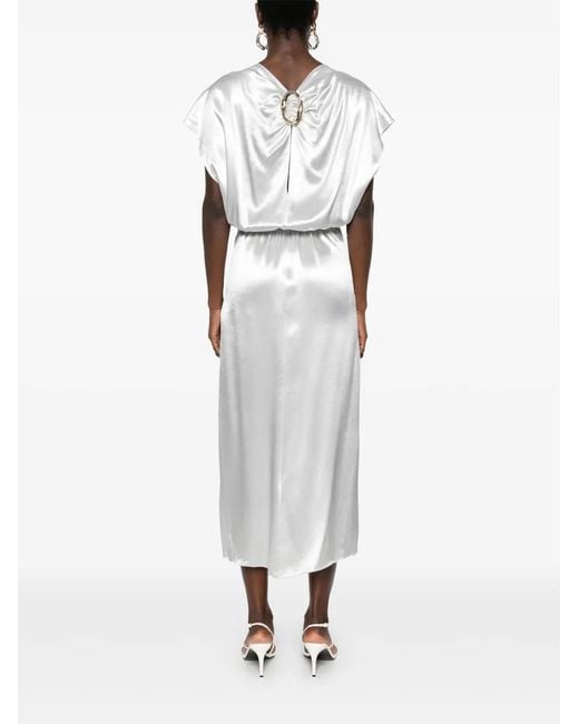 Patrizia Pepe White Satin Midi Dress