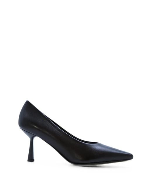 Notabene Black Emmy 70 Square-Toe Leather Pumps