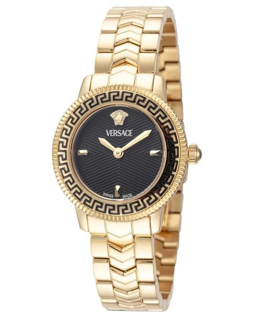 Versace Metallic V-Icon Greca-Bezel 30Mm Watch