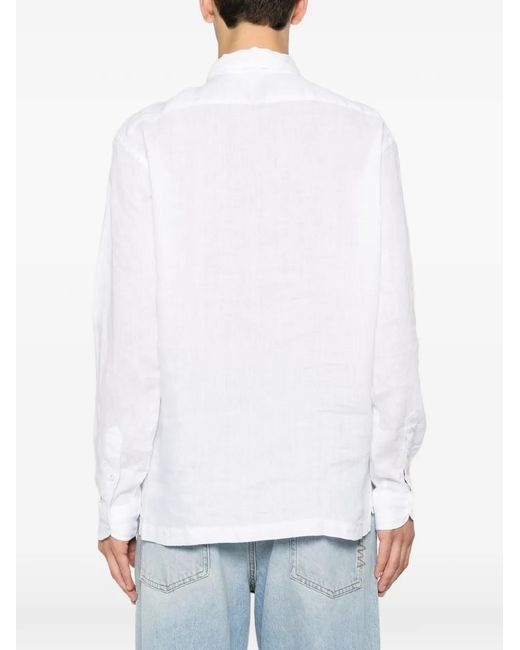 Brian Dales White Chest-Pocket Polo Shirt for men