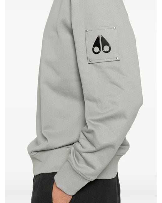 Moose Knuckles Gray Pocket Crewneck Sweater for men